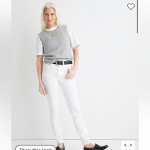 Jcrew 9” toothpick white jeans